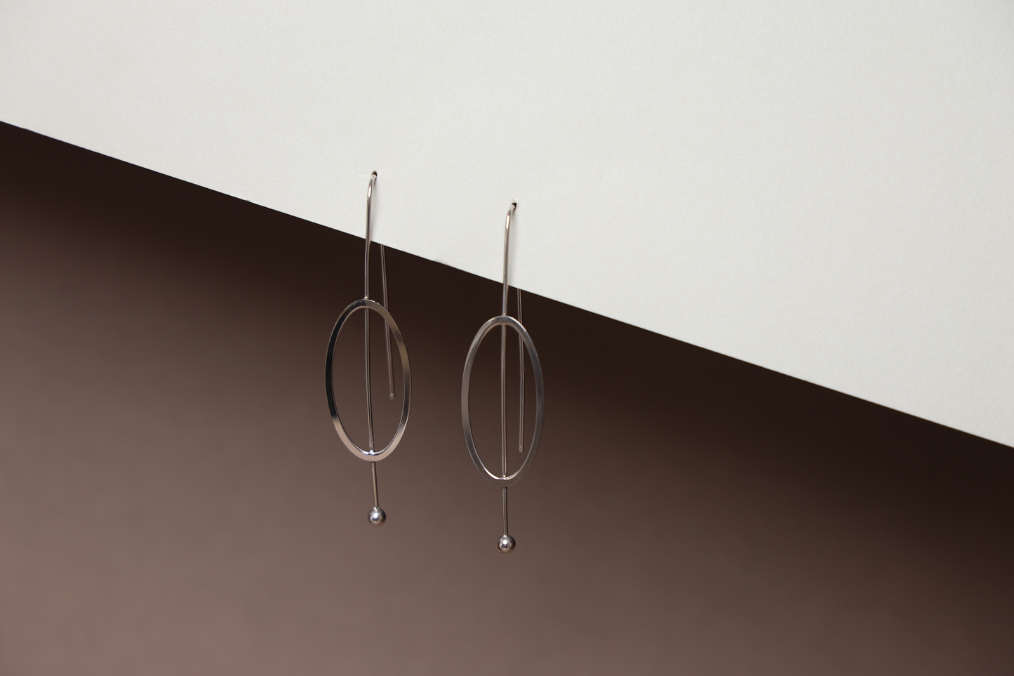 Geometric Oval Earrings