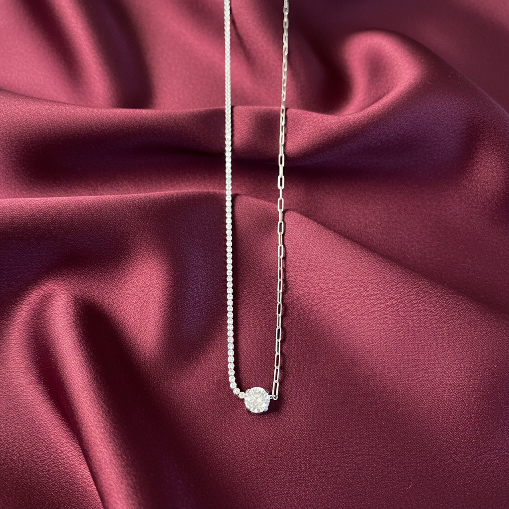 Chained tennis necklace