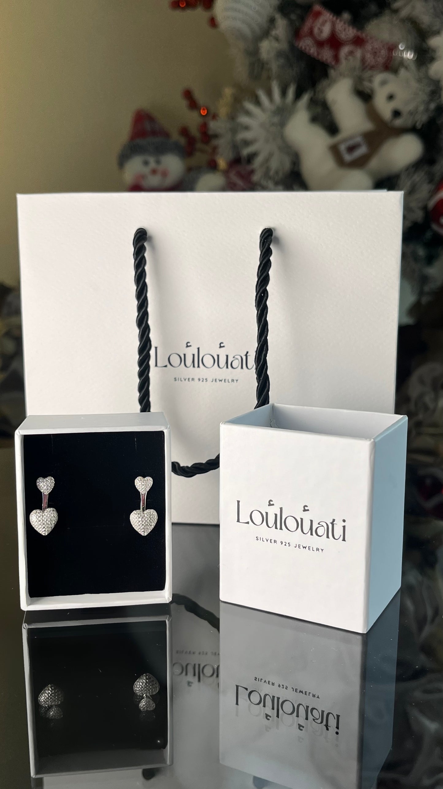 Crystal Heart Stud Earrings
