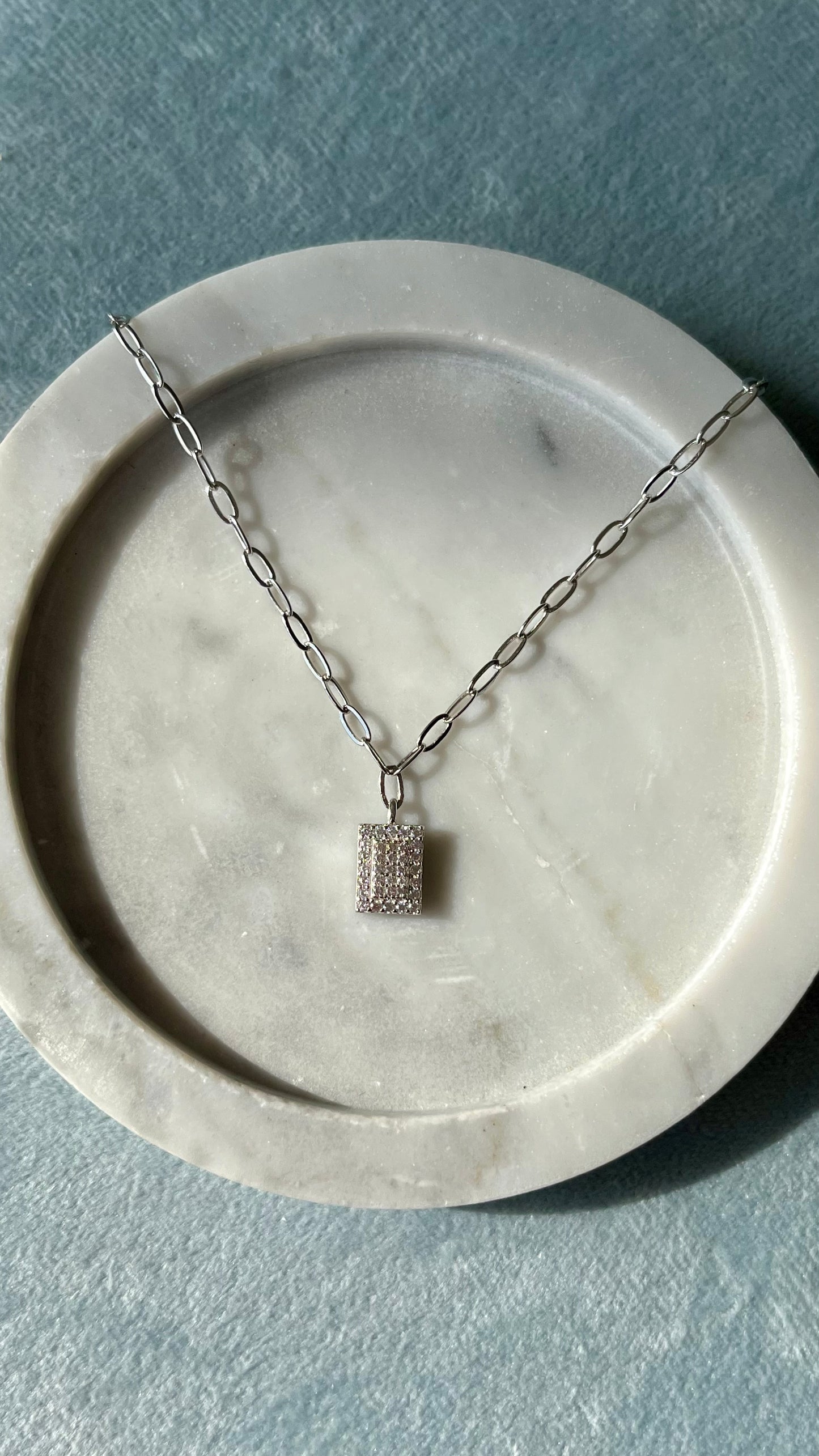 Square Pavé Pendant