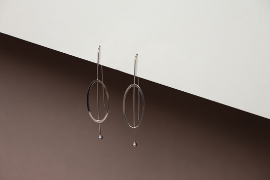 Geometric Oval Earrings