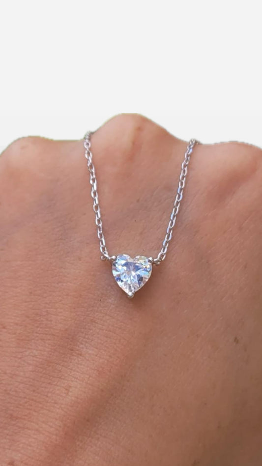 Heart shaped stone necklace