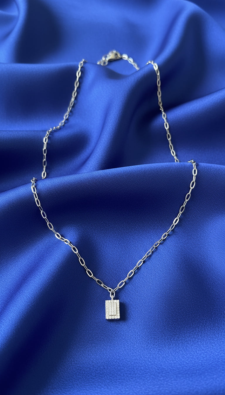 Square Pavé Pendant