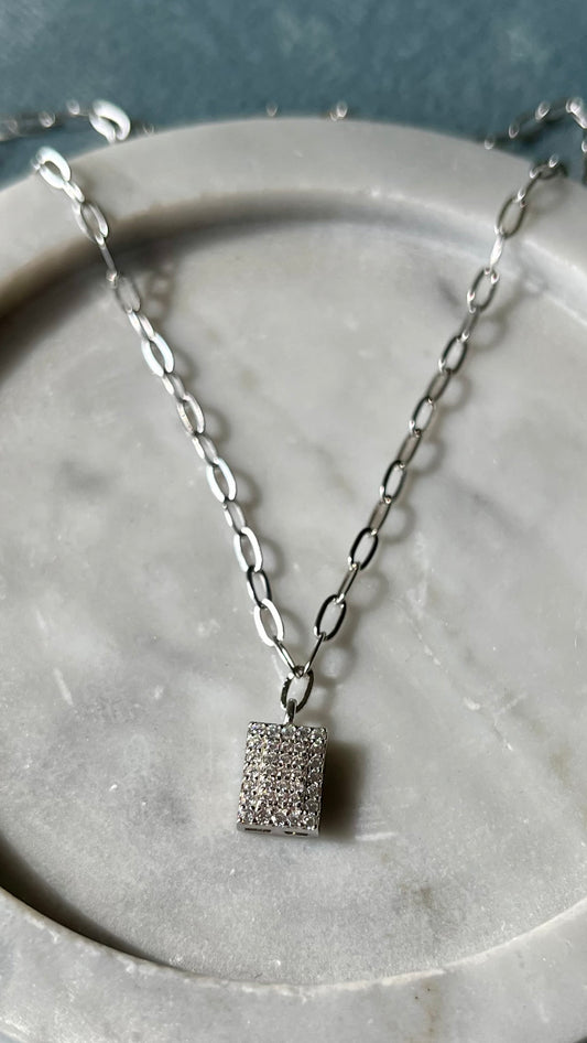 Square Pavé Pendant